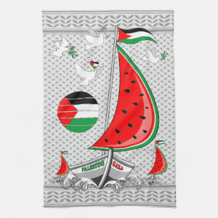 Freedom Global Sumud Flotilla Boats to Gaza Geschirrtuch