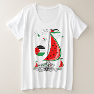 Freedom Global Sumud Flotilla Boats to Gaza Große Größe T-Shirt