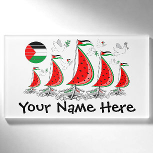 Freedom Global Sumud Flotilla Boats to Gaza Namenschild