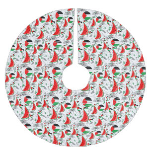 Freedom Global Sumud Flotilla Boats to Gaza Polyester Weihnachtsbaumdecke