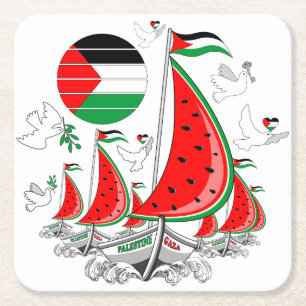 Freedom Global Sumud Flotilla Boats to Gaza Rechteckiger Pappuntersetzer