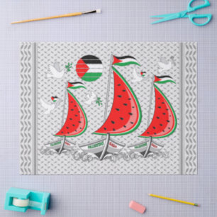 Freedom Global Sumud Flotilla Boats to Gaza Seidenpapier