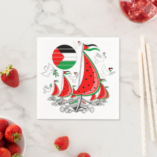 Freedom Global Sumud Flotilla Boats to Gaza Serviette