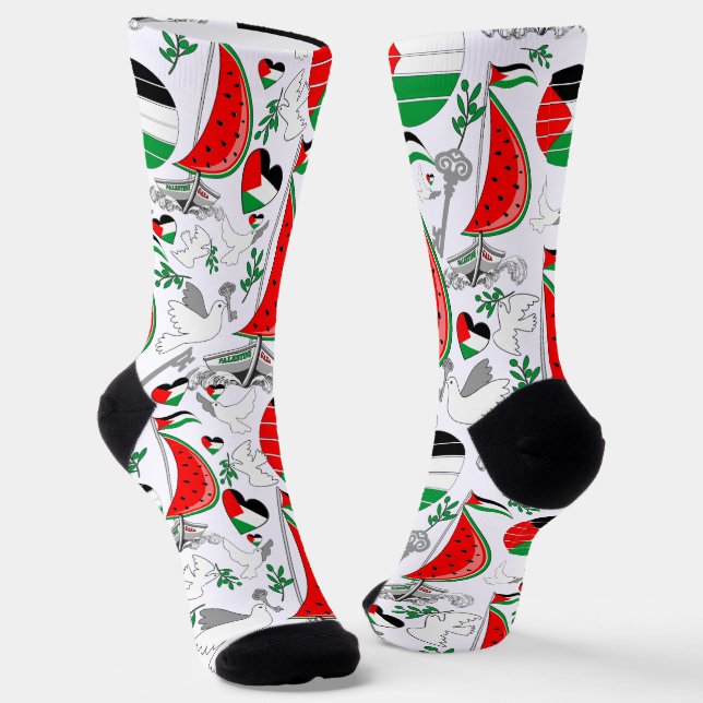 Freedom Global Sumud Flotilla Boats to Gaza Socken (Gewinkelt)