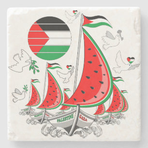 Freedom Global Sumud Flotilla Boats to Gaza Steinuntersetzer