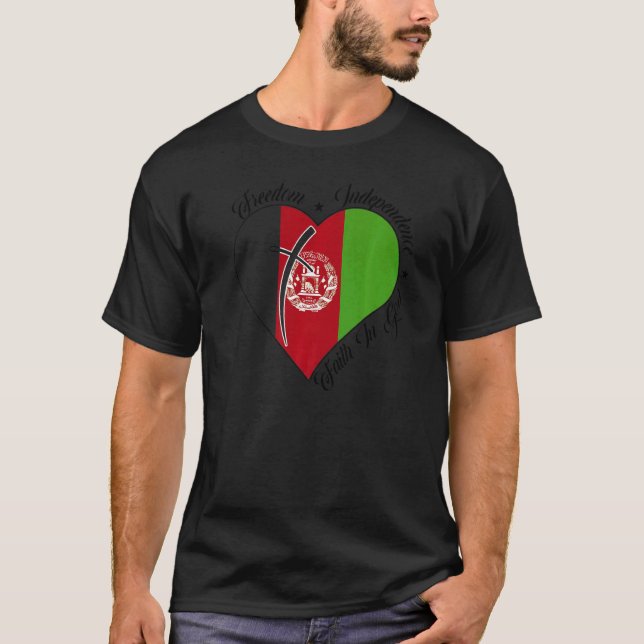 Freedom Independence Faith In God  Christian Afgha T-Shirt (Vorderseite)