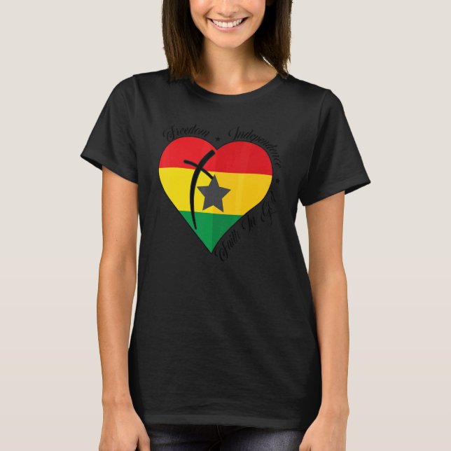 Freedom Independence Faith In God   Christian Ghan T-Shirt (Vorderseite)