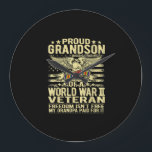 Freedom Isn't Free - Proud Grandson Of World War 2 Große Wanduhr<br><div class="desc">Freedom Isn't Free - Proud Grandson Of World War 2</div>
