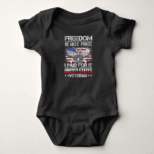 Freedom Isnt Free Veteran - American Eagle Baby Strampler (Vorderseite)