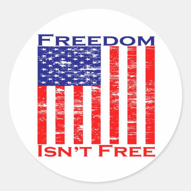 Freedom ist Free American Flag Runder Aufkleber (Vorderseite)