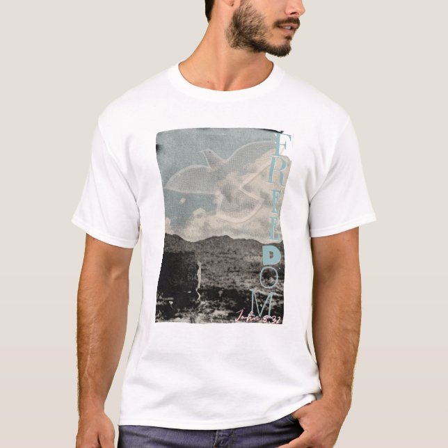 FREEDOM Jesus Christian Bible Verse John 8 T-Shirt (Vorderseite)