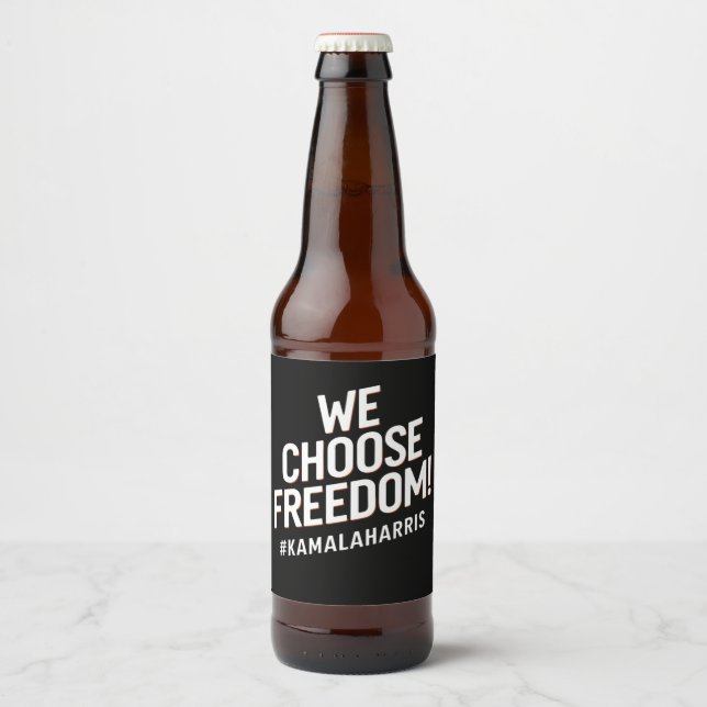 Freedom Kamala Harris 2024 Bierflaschenetikett (Vorderseite)