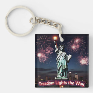 "Freedom Lights the Way" - Freiheitsstatue Schlüsselanhänger