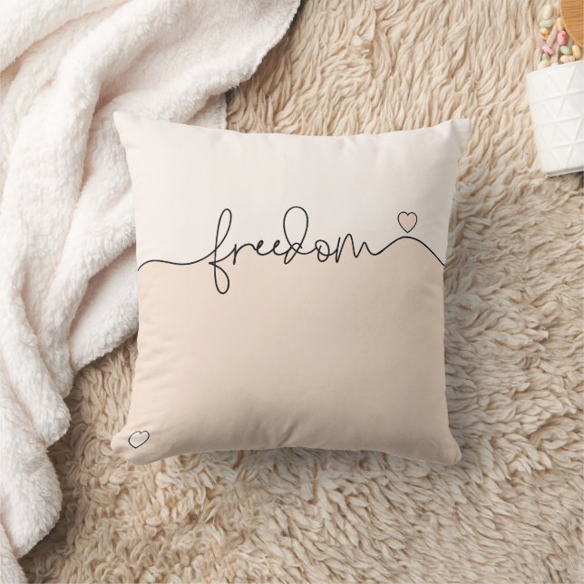 Freedom Minimalist Typography Design Kissen (Decke)