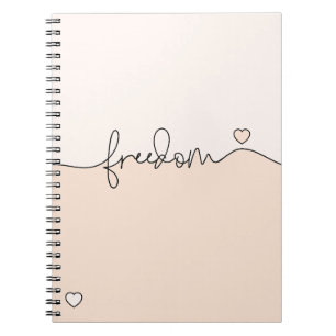 Freedom Minimalistische Typografie-Design Notizblock