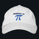 Freedom of Pi Bestickte Kappe<br><div class="desc">A whimsical Pi embroidery design. This custom embroidered baseball cap is making for a great humorous gift for the mathematician, the geek, the inquisitive mind. Great for a student, a teacher, an engineer or anyone that has this thing with numbers. Embroidery designs are available in a selection of popular color...</div>