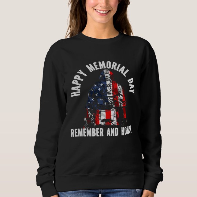 Freedom Patriotic Veteran USA Flag American Memori Sweatshirt (Vorderseite)