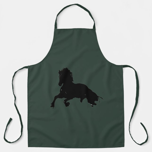 Freedom - Pop Art Horse Celtic Grayish Green Schürze (Vorderseite)