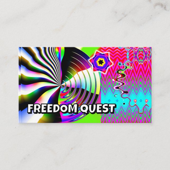 FREEDOM QUEST ( Sie können die Wörter ändern ) Visitenkarte (Vorderseite)