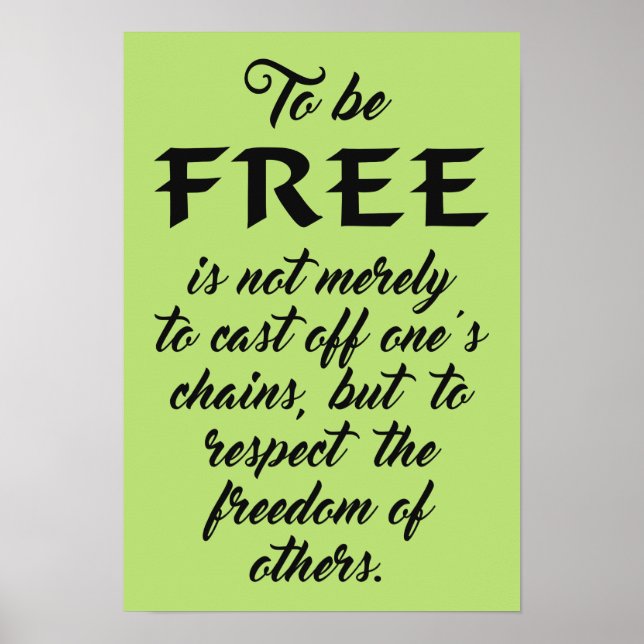 Freedom Quote Custom Colour Poster (Vorne)