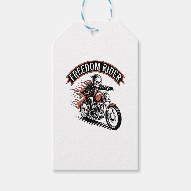 FreeDom Rider Biker Geschenkanhänger (Vorderseite)