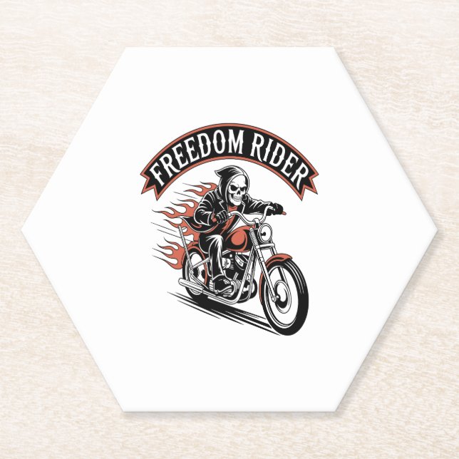 FreeDom Rider Biker Untersetzer (Vorderseite)