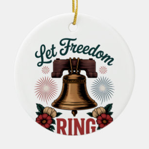 Freedom Ring Bell Patriotic gelassen Keramik Ornament