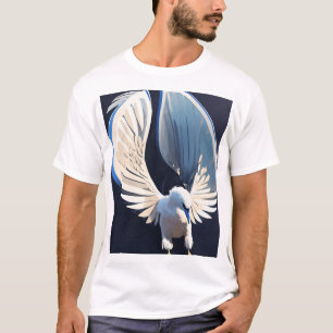 Freedom Rising Dove Tattoo Schwarz & Weiß T-Shirt