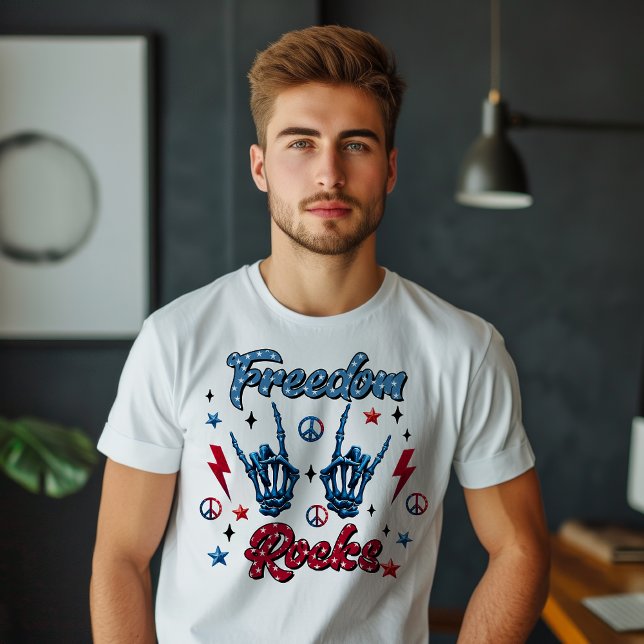 Freedom Rocks Independence Day 4. Juli T-Shirt (Von Creator hochgeladen)