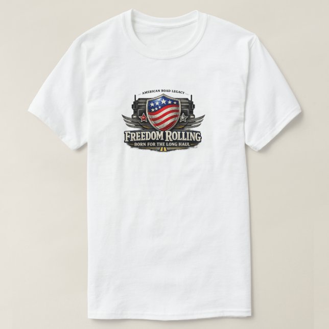 Freedom Rolling Trucker Shirt – Geboren für die la (Design vorne)