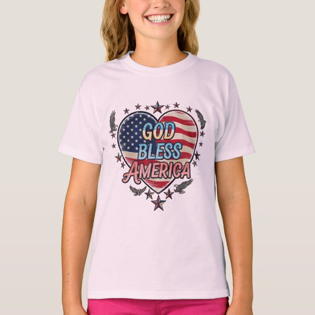 Freedom’s Prayer  God Bless America T-shirt desig (Vorderseite)