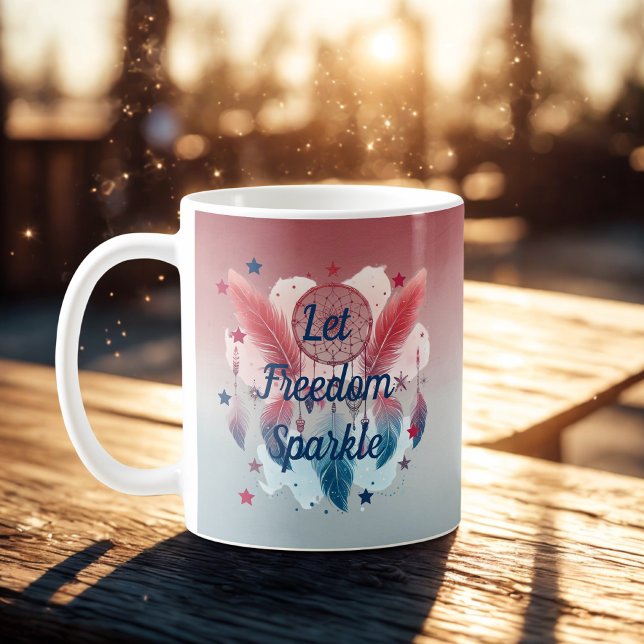 Freedom Sparkle Dreamcatcher Tasse gelassen (Von Creator hochgeladen)