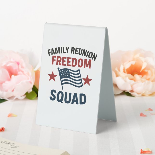 Freedom Squad Family Reunion Shirt – USA Patriotic Tischaufsteller (In Situ (Hochzeit))