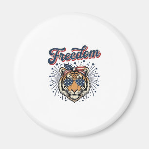 Freedom Tiger Patriotisches Vintage Gravur Shirt_1 Magnet