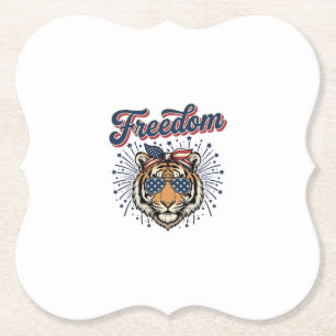 Freedom Tiger Patriotisches Vintage Gravur Shirt_1 Untersetzer