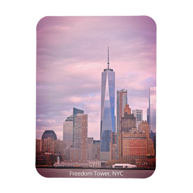 Freedom Tower von Staten Island Ferry NYC Postcar Magnet (Vertikal)