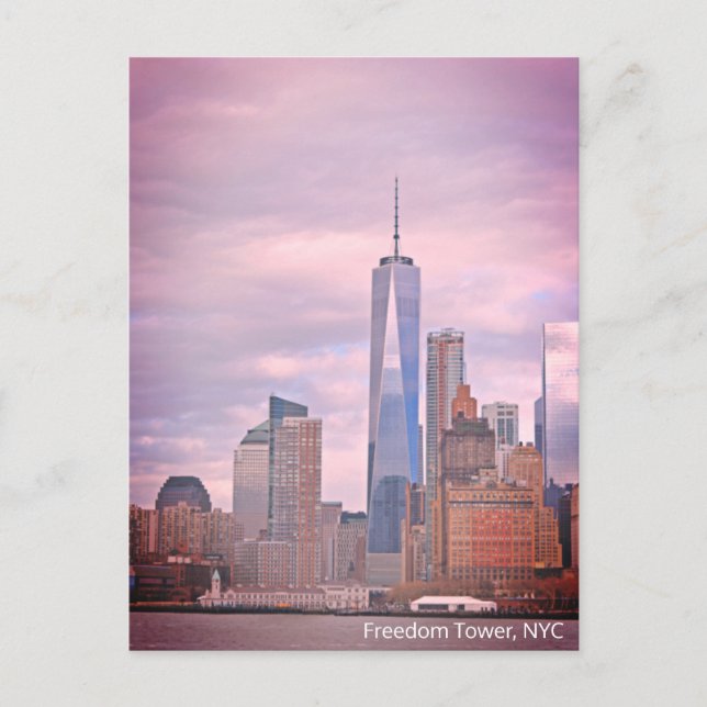 Freedom Tower von Staten Island Ferry NYC Postkarte (Vorderseite)