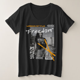 Freedom Urban style Street wear USA black Große Größe T-Shirt