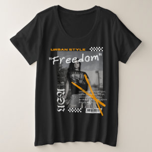Freedom Urban style Street wear USA black Große Größe T-Shirt