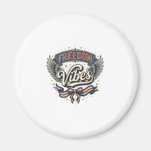 Freedom Vibes Vintage Patriotisches T-Shirt Design Magnet