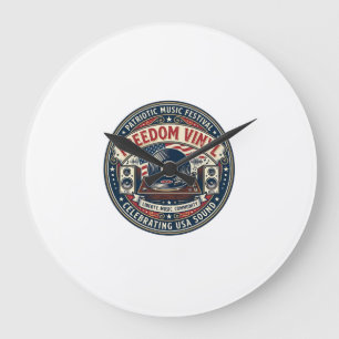 Freedom Vinyl Patriotisch Patriotischer Vinyl-Scha Große Wanduhr