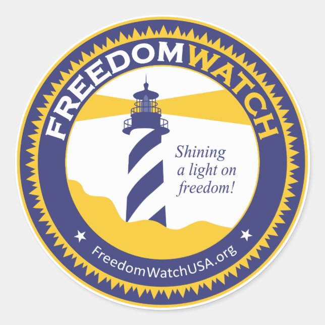 Freedom Watch Runder Aufkleber (Vorderseite)