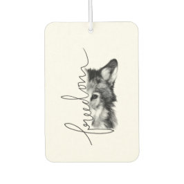 Freedom Wolf Minimal Line Art - Autolufterfrischer
