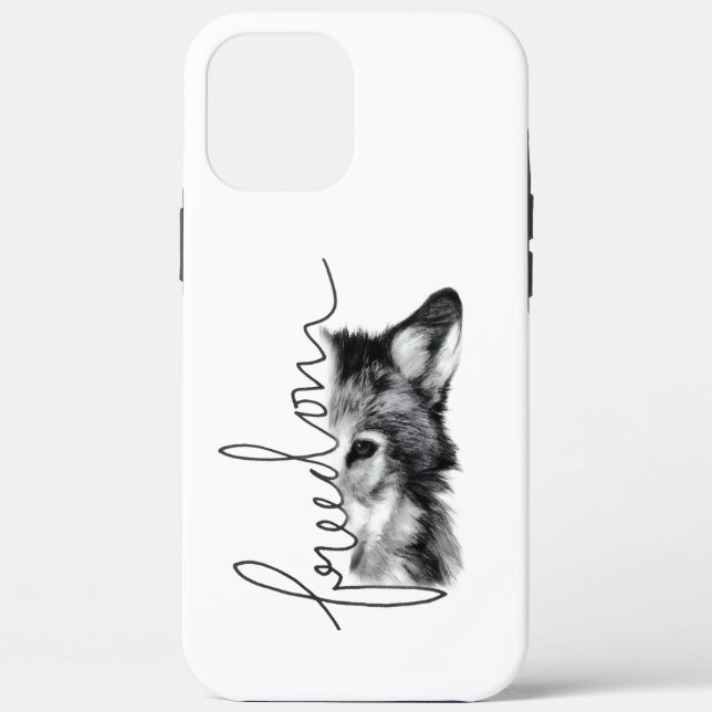 Freedom Wolf Minimal Line Art - Case-Mate iPhone Hülle (Rückseite)