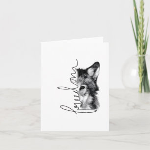 Freedom Wolf Minimal Line Art - Karte