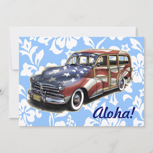 Freedom Woody Hawaiian Party Einladungen (Vorderseite)