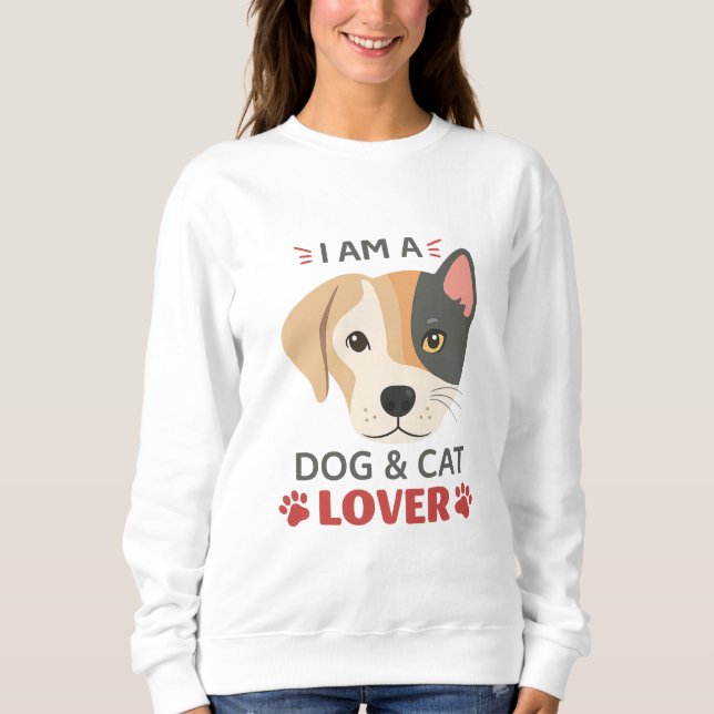 Freefit I AM A Hund & Cat Lover Women's Basic Crew Sweatshirt (Vorderseite)