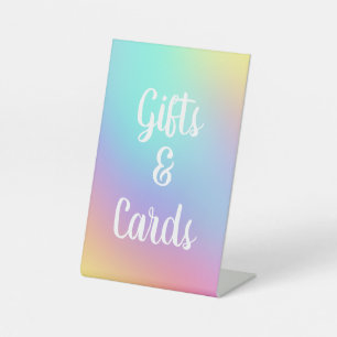 Freeform Pastel Rainbow Gradient Gift Table Sign Sockelschild