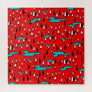 Freehand Bäume: skandinavisches Weihnachtsmuster.