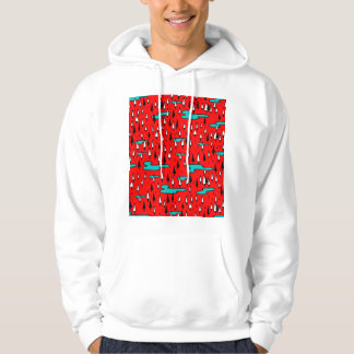 Freehand Bäume: skandinavisches Weihnachtsmuster. Hoodie
